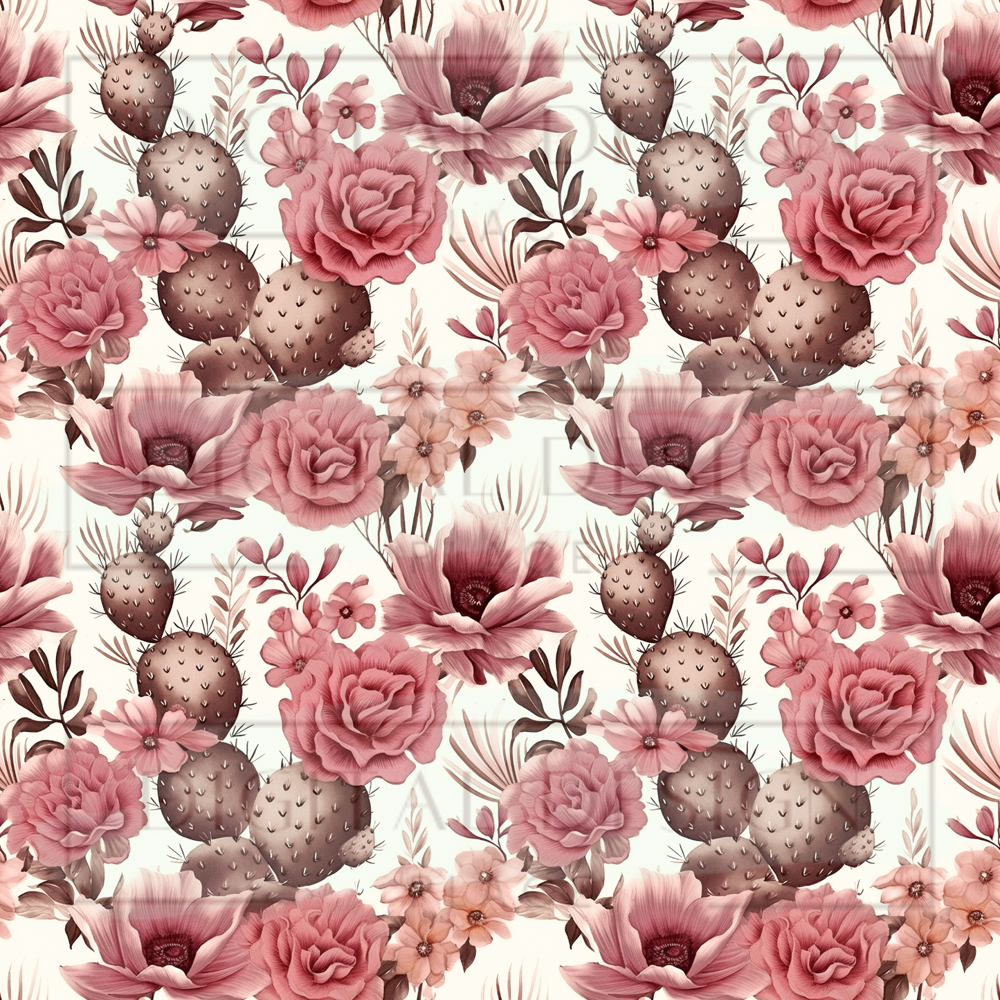 Pink and Brown Cacti VinylV2389