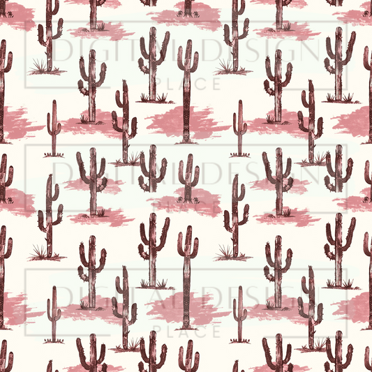 Pink and Brown Cacti VinylV2391