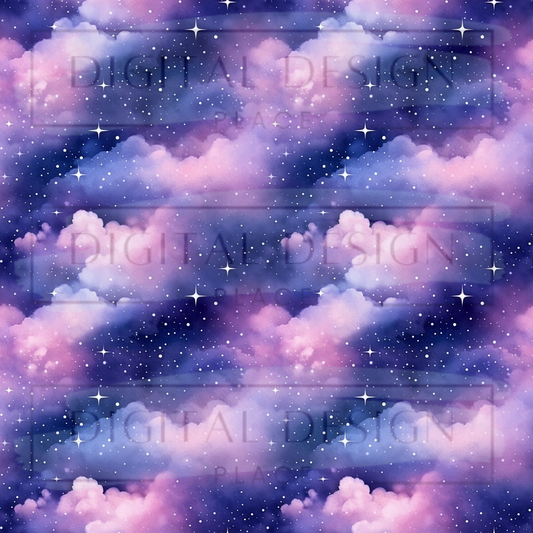 Purple Watercolor Sky VinylV2496