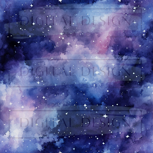 Purple Watercolor Sky VinylV2497