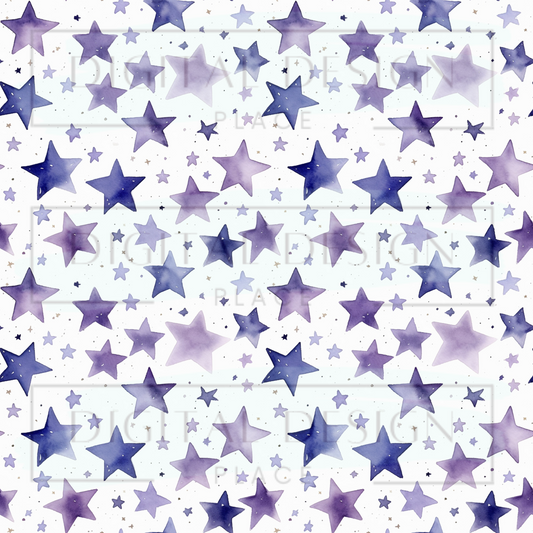 Purple Watercolor Stars VinylV2499