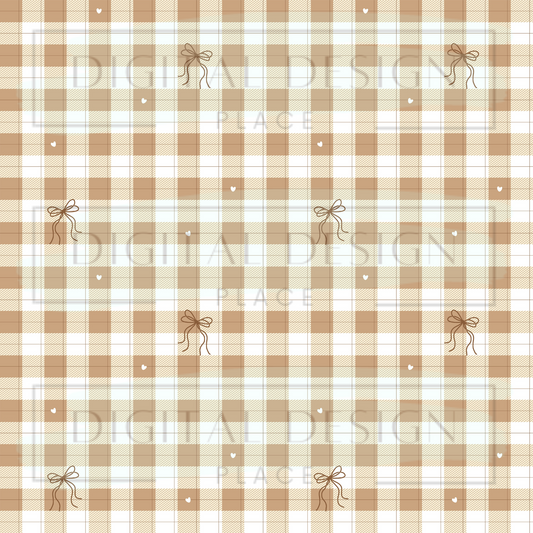Fall Plaid Bow VinylV2546