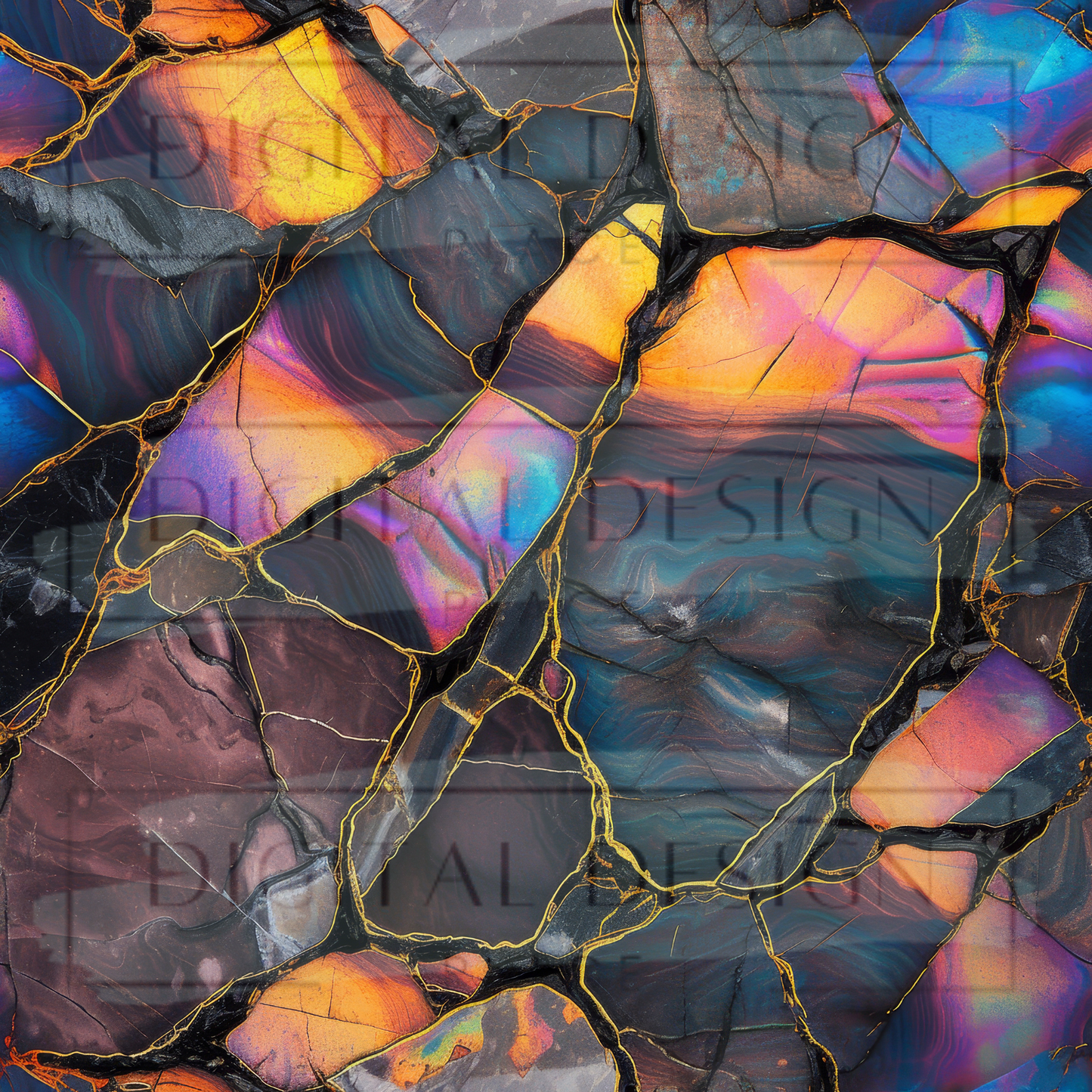 Black Holo Marble VinylV2552