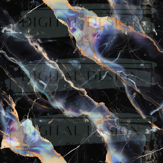 Black Holo Marble VinylV2553