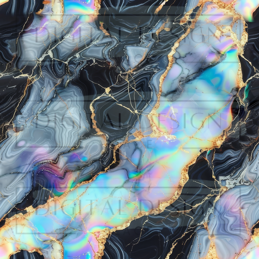 Black Holo Marble VinylV2555