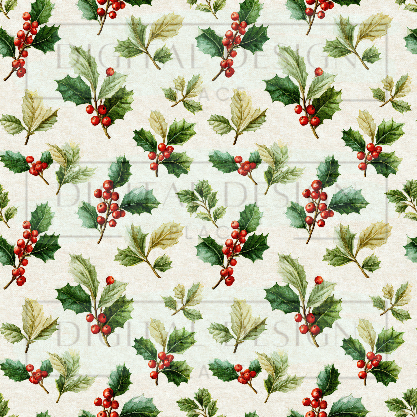Watercolor Holly VinylV2580