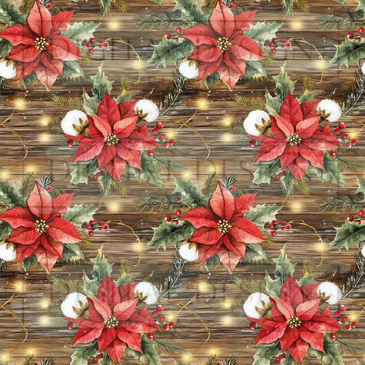 Rustic Christmas Poinsettia VinylV2598