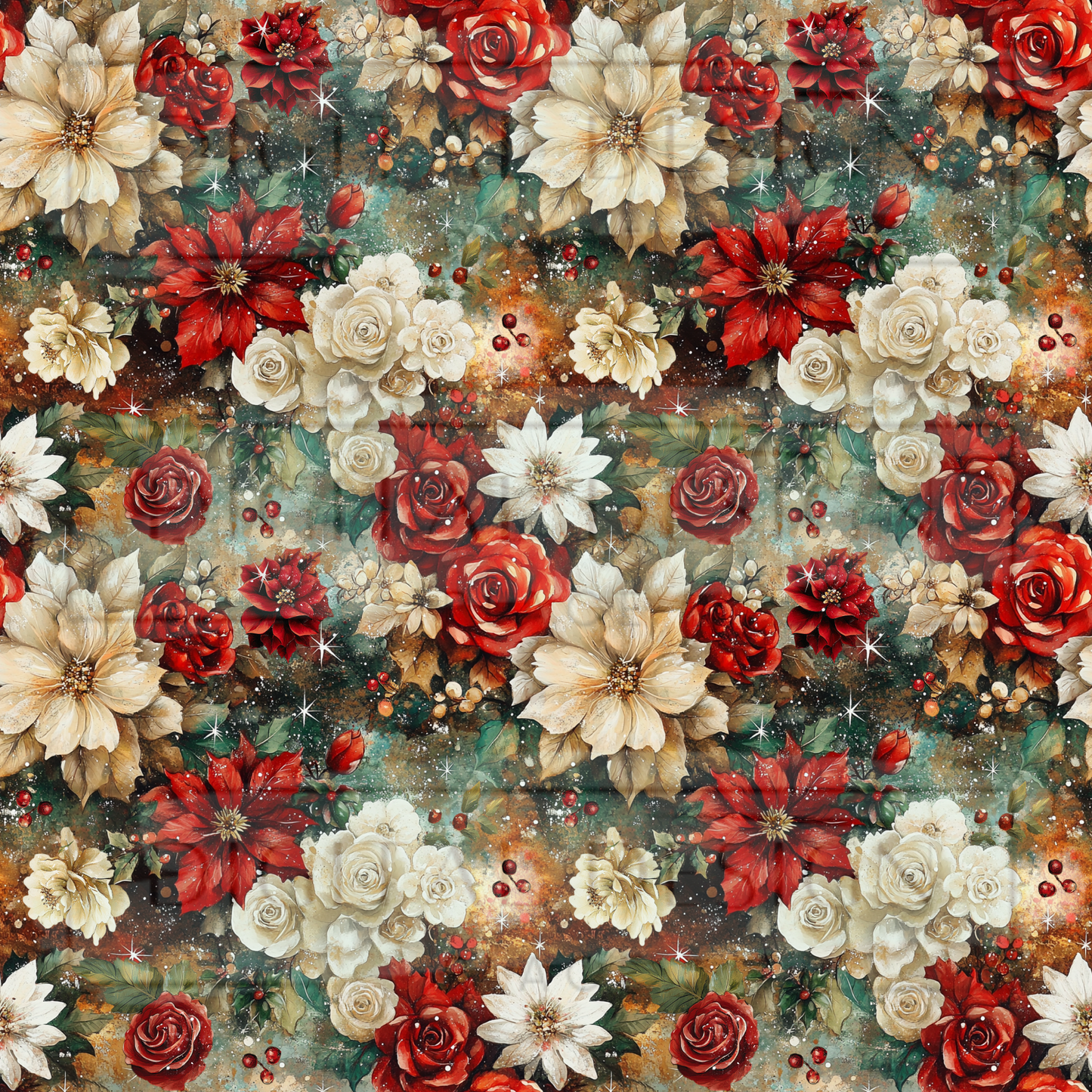 Rustic Christmas Florals VinylV2600