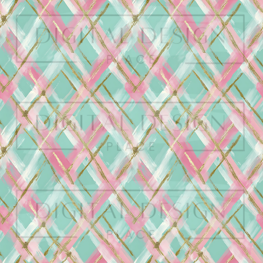 Teal and Pink Holiday Mess VinylV2608