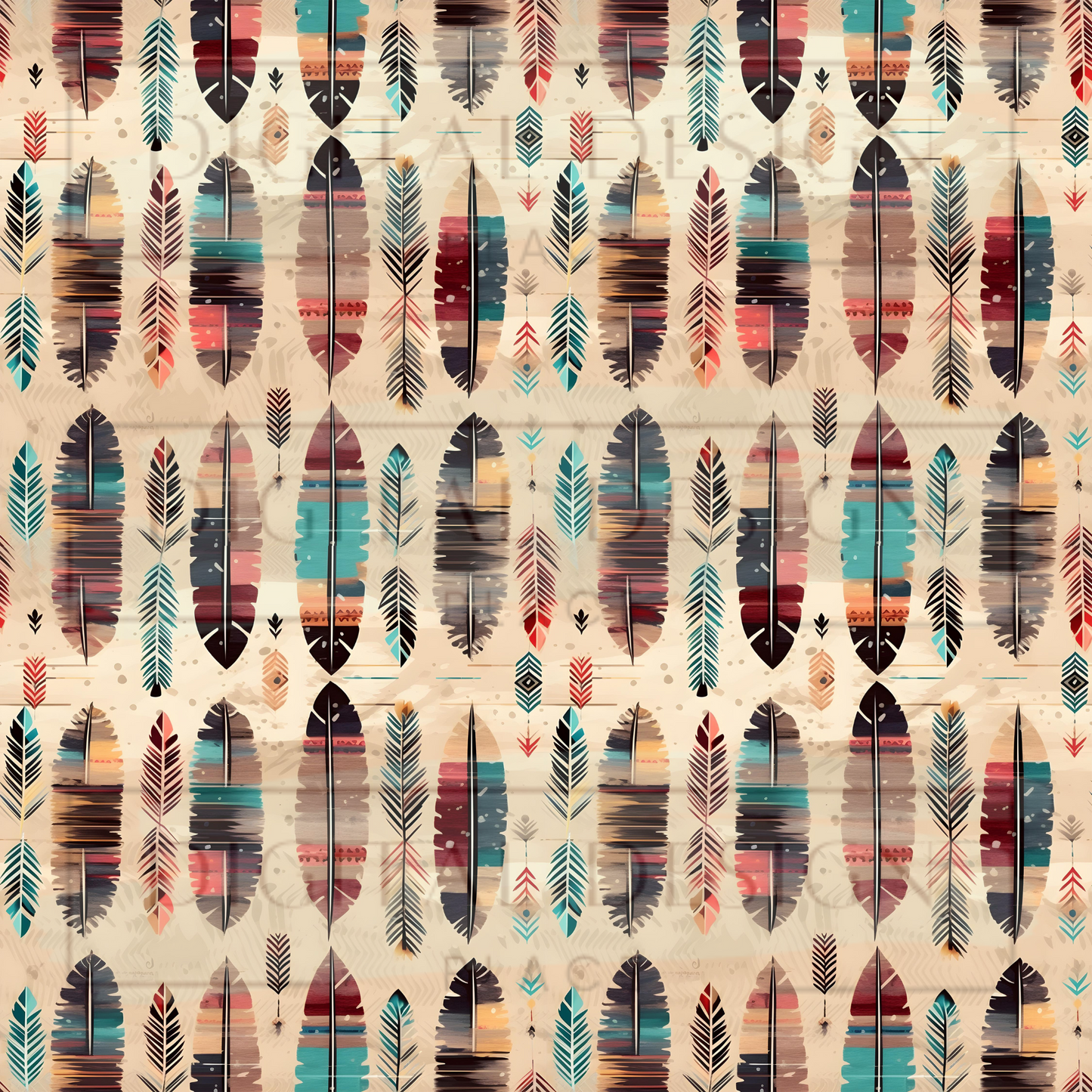 Boho Feathers Pink VinylV642