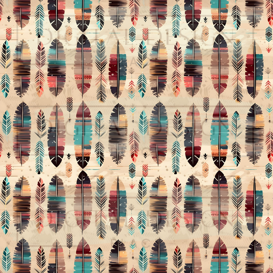 Boho Feathers Pink VinylV642