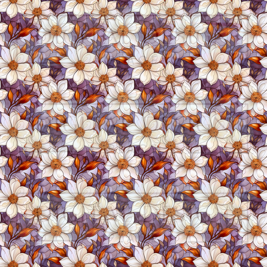Autumn Floral Stained Glass VinylV701