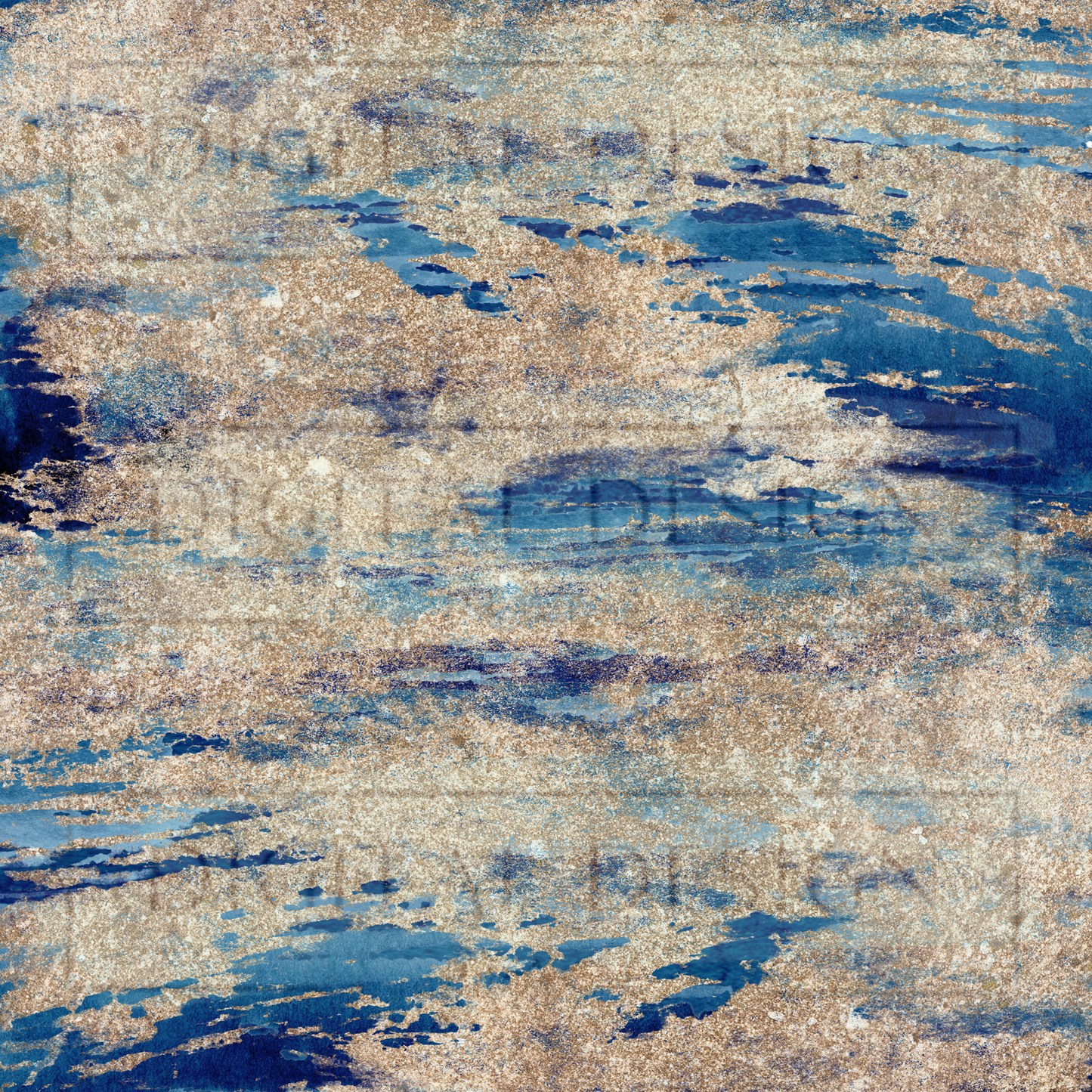 Blue Gold Brushstroke VinylV736