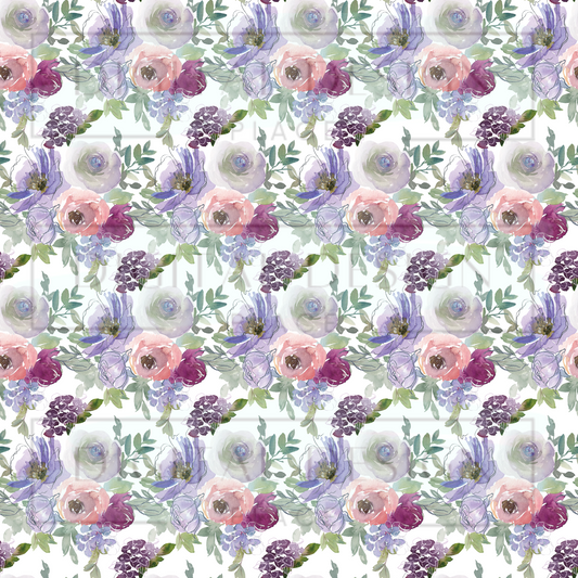 Pink and Purple Florals VinylV882