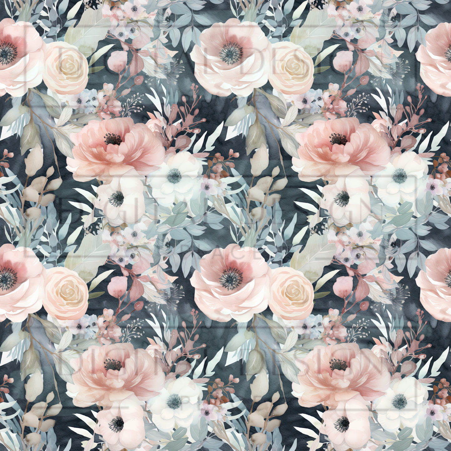 Hello Gorgeous Florals Blue VinylV900