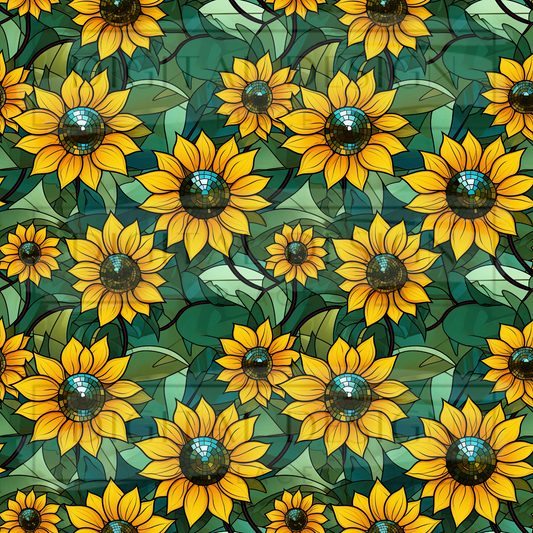 Stained Glass Sunflower VinylV996