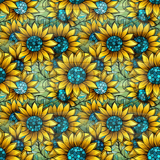 Stained Glass Sunflower VinylV998