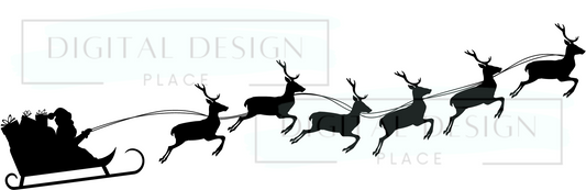 Santa Sleigh Silhouette WraW125