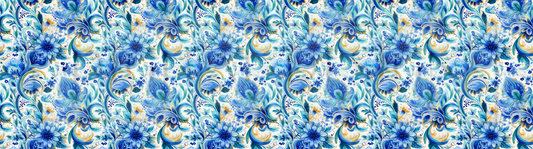 Blue/Gold Paisley Wrap DupW42