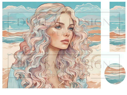 Pastel Beach Girl WrB261