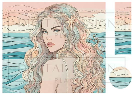 Pastel Beach Girl WrB262