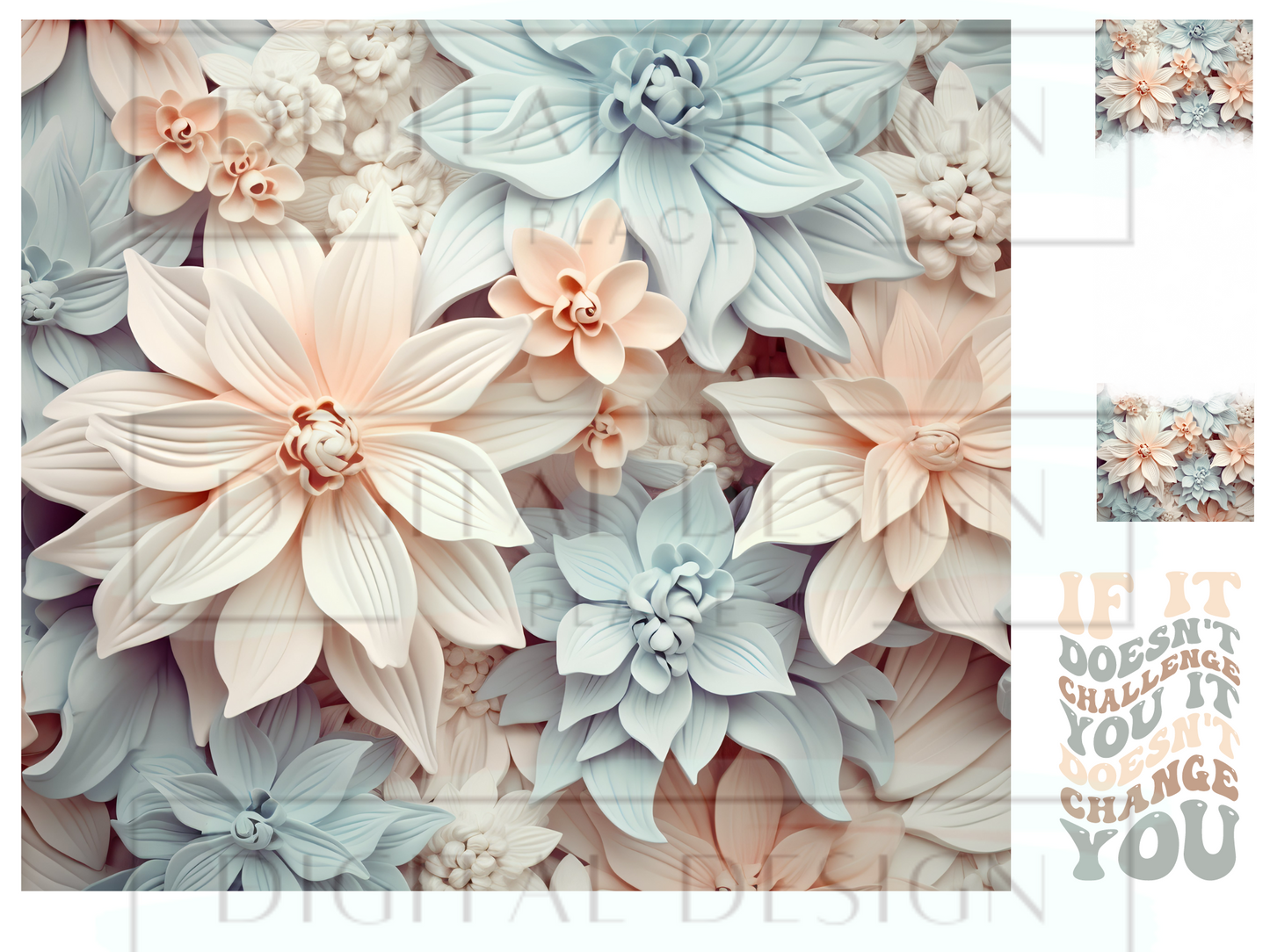 3D Blush and Blue WrB26