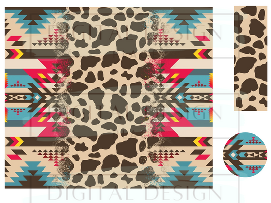 Western Aztec Cowprint WrB54