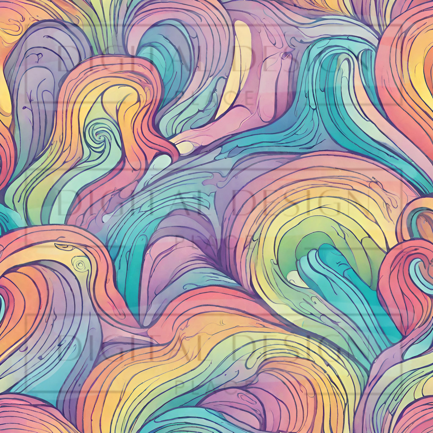 Pastel Swirls VinylV1133