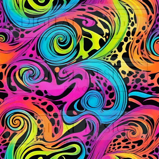 Rainbow Spotted Swirls VinylV1136