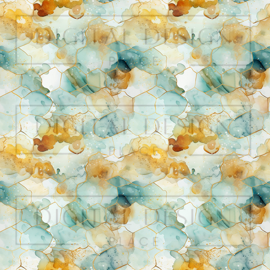 Blue Watercolor Hive VinylV1176