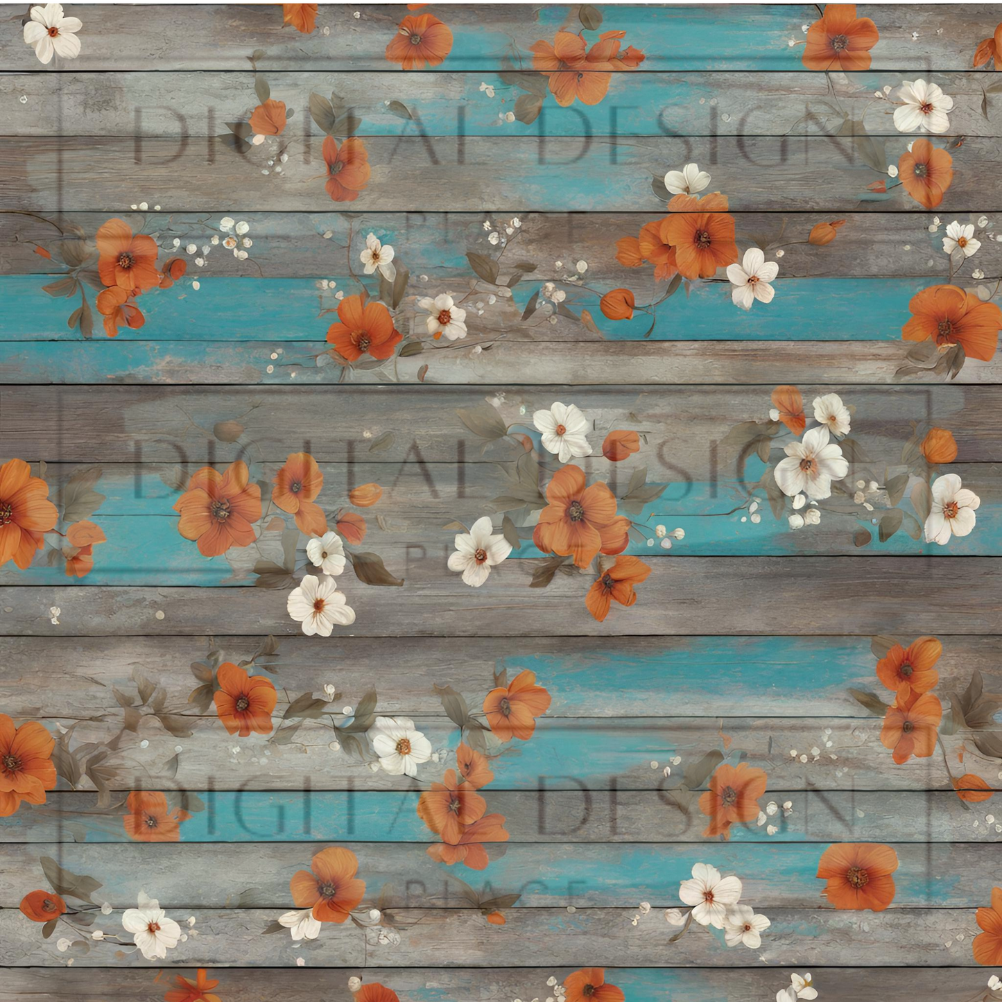 Western Floral Shiplap VinylV1111