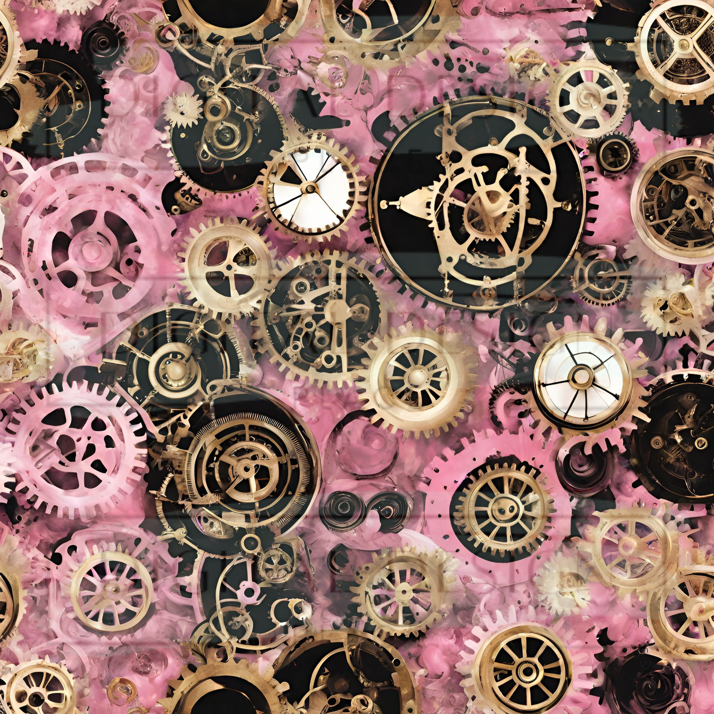 Pink Gold Steampunk VinylV1057