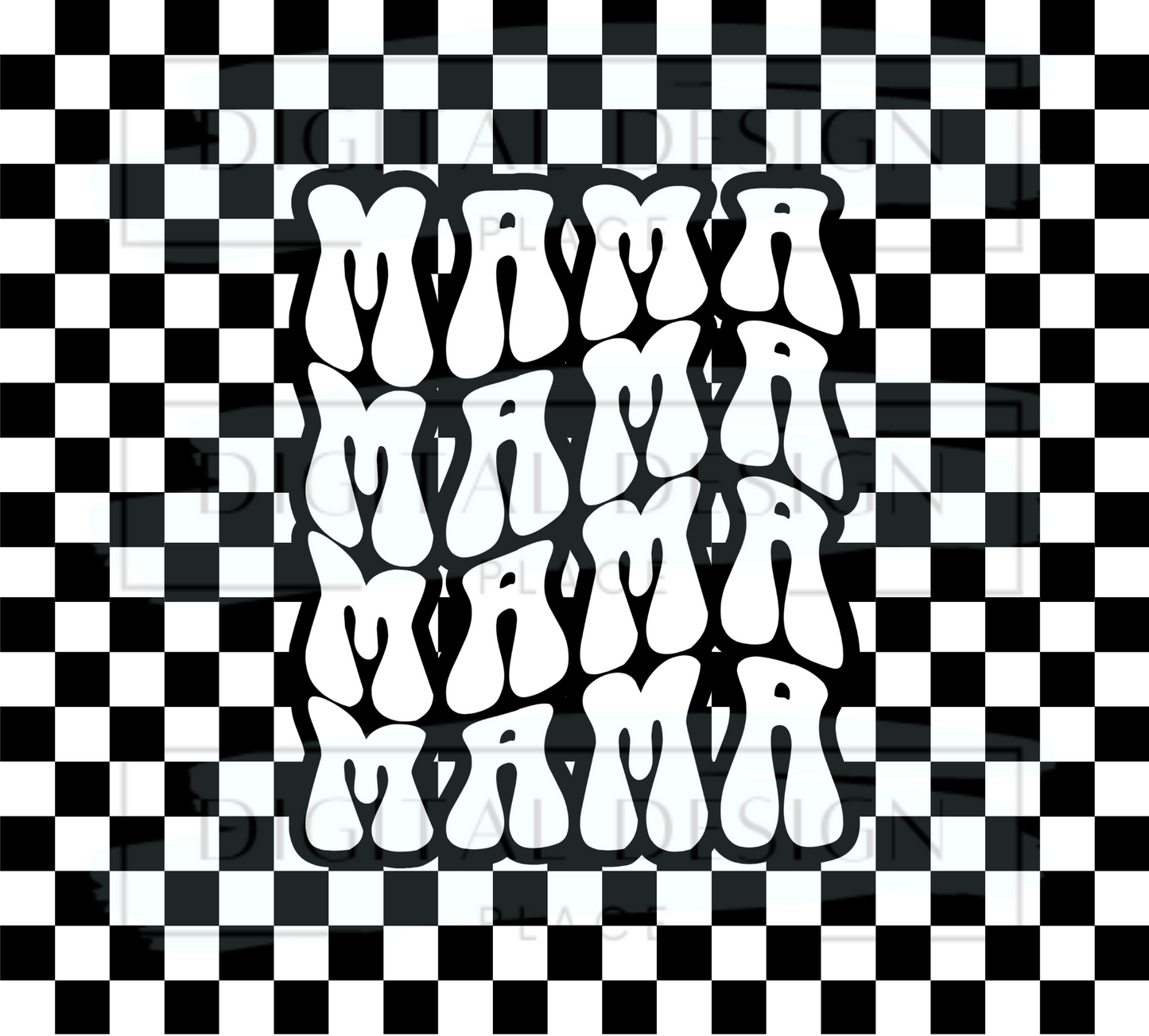 Retro Mama Checkered Cut File