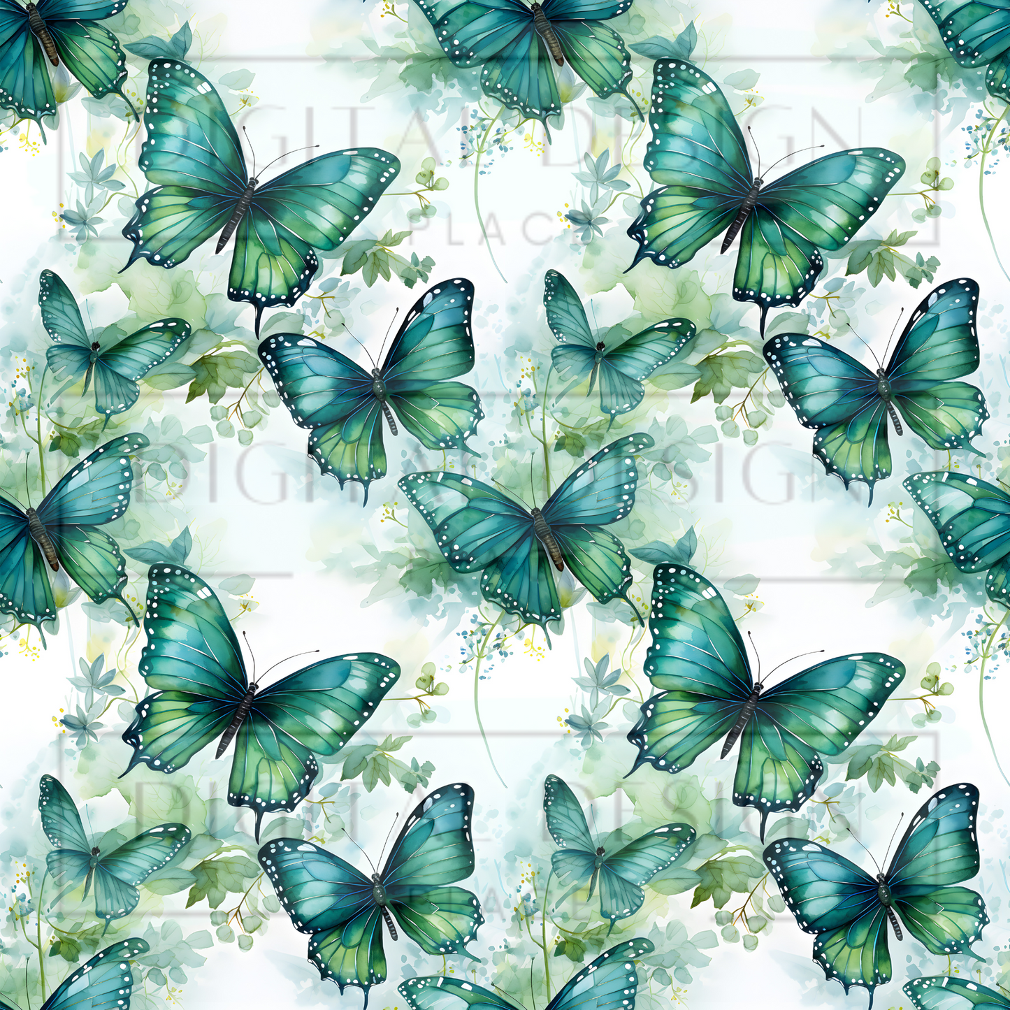Teal Butterflies VinylV1150
