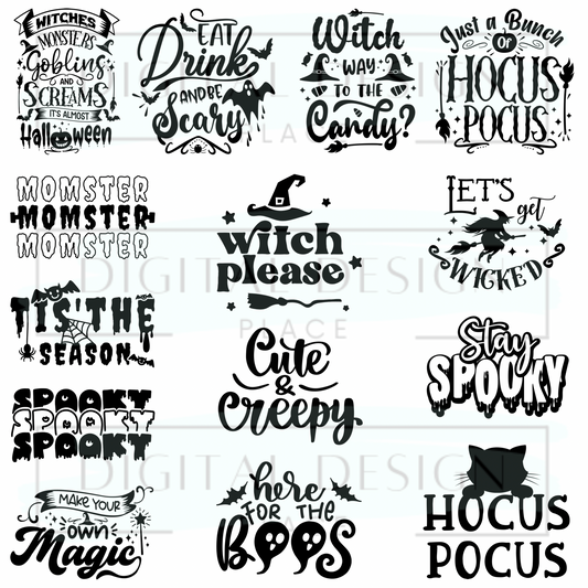 Black Ink Halloween Decal Sheet ELEE202