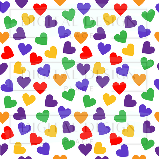 Rainbow Scattered Hearts VinylV390