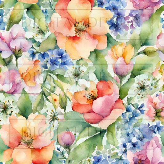 Watercolor Wildflowers VinylV1139