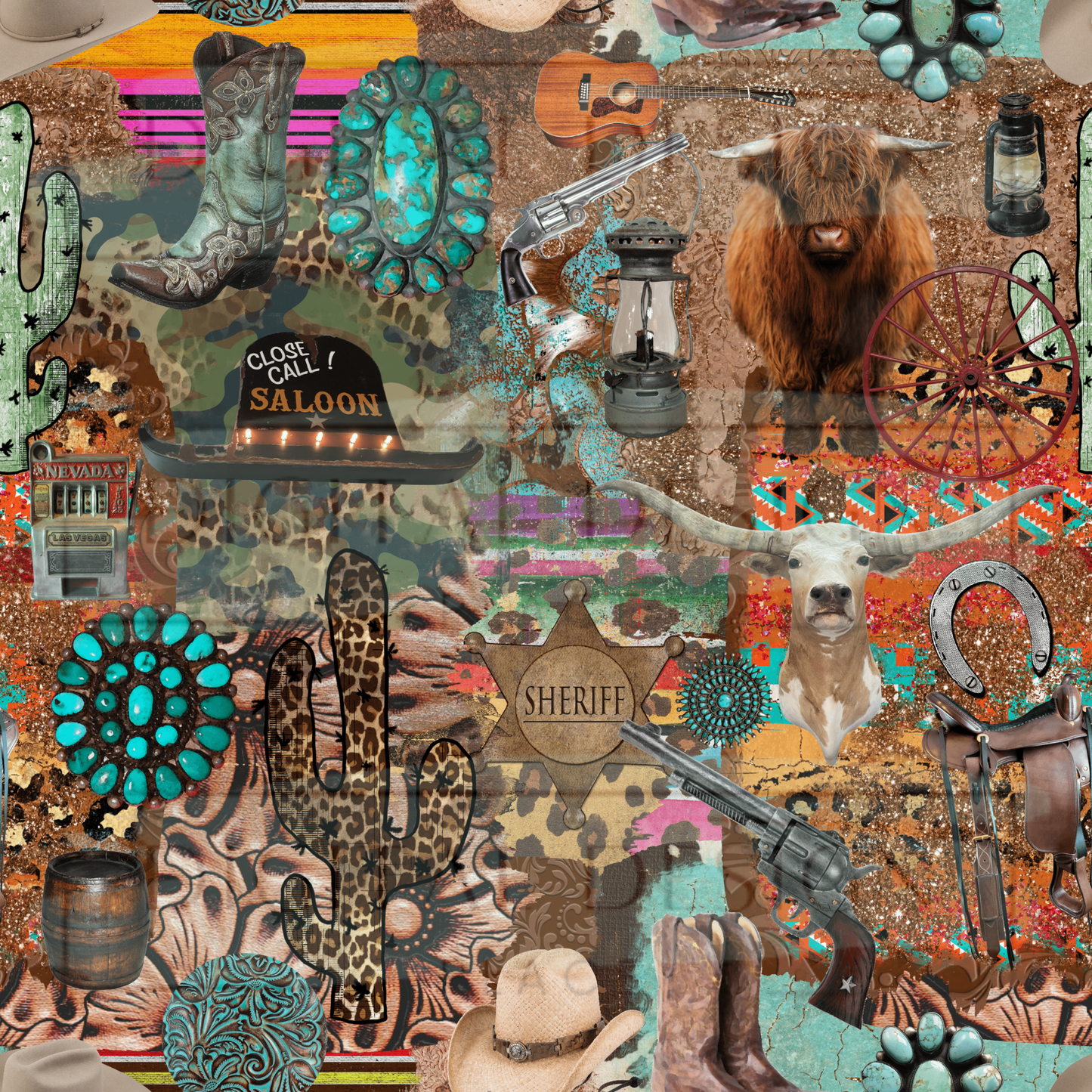 Western Junk Journal Patchwork VinylV1116