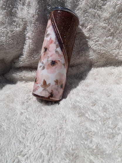 Cowgirl Garden Brown Pink Tumbler