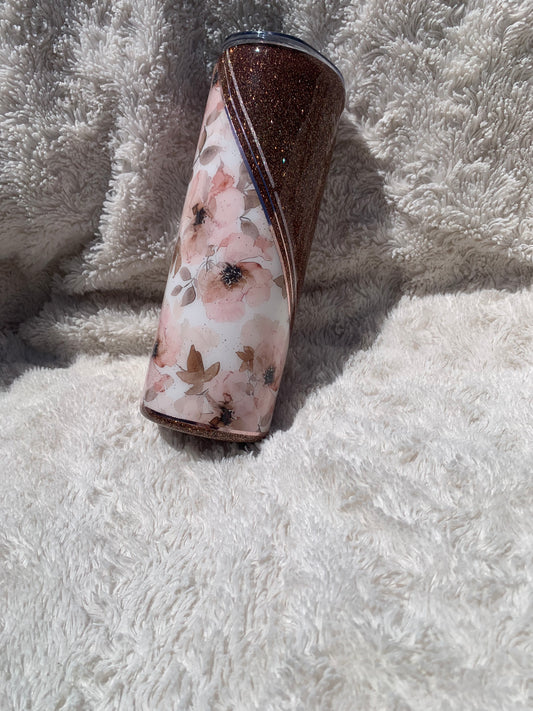 Cowgirl Garden Brown Pink Tumbler