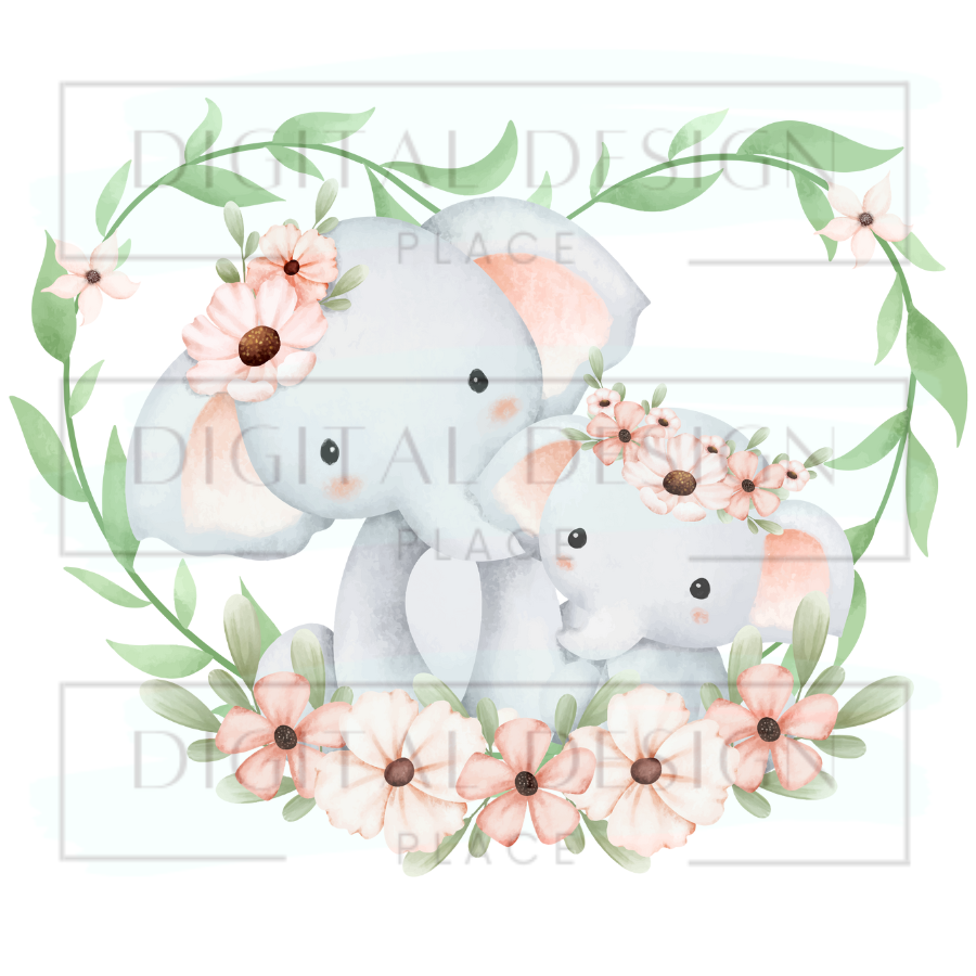 Elephant Mom Wreath ANIA34