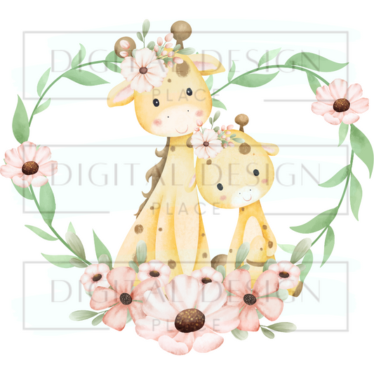 Giraffe Mom Wreath ANIA38