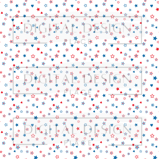Red White and Blue Stars VinylV42
