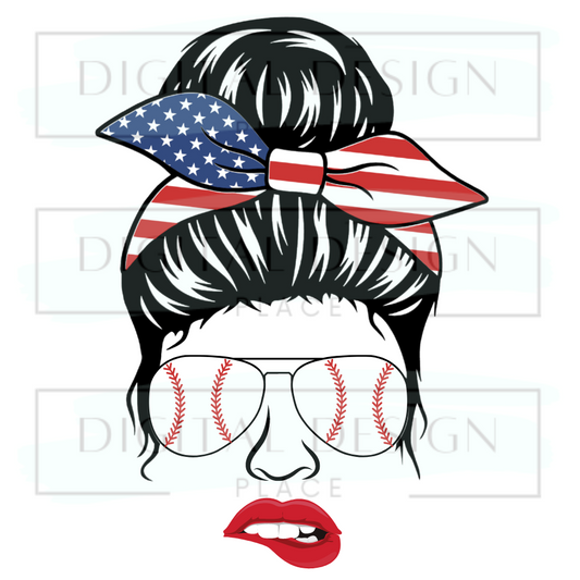 Baseball Mom Bun SPOS13