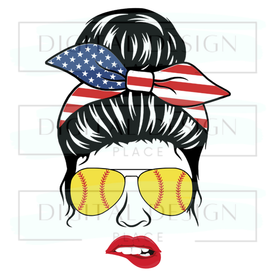 Softball Mom Bun SPOS12