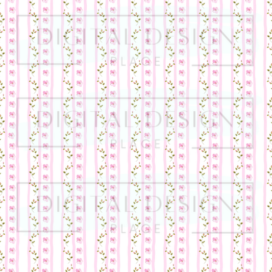 Dainty Flower Stripes VinylV178