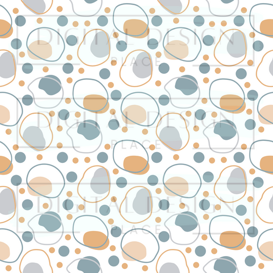 Boho Shapes Blue and Gold VinylV211