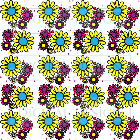 Retro Flower Bunches VinylV308
