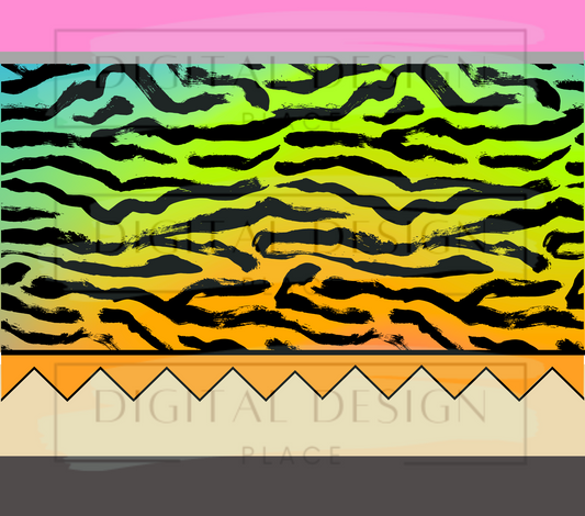 Neon Zebra Pencil 20oz Wrap