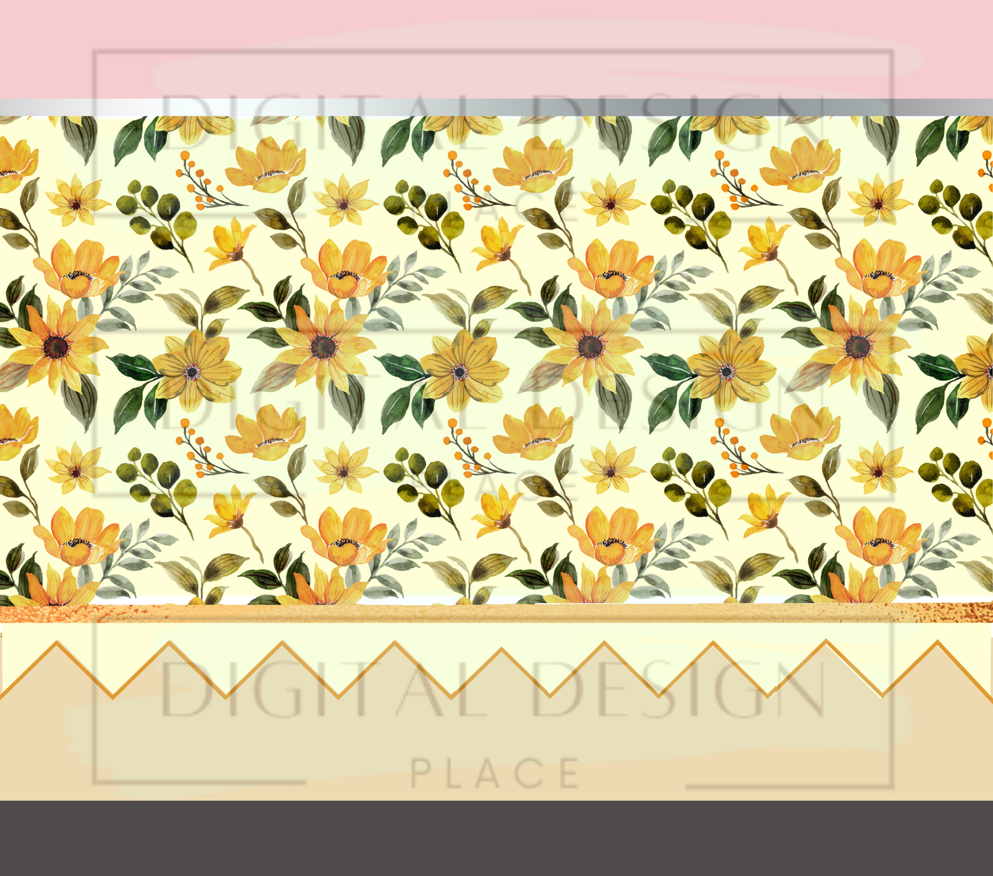 Yellow Floral Pencil 20oz Wrap